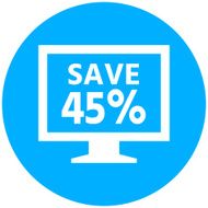 Computer Monitor icon on a round button - RoundSeries N28