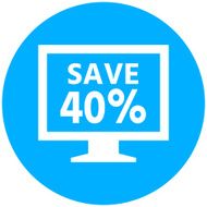 Computer Monitor icon on a round button - RoundSeries N29