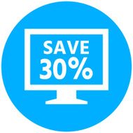 Computer Monitor icon on a round button - RoundSeries N31