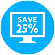 Computer Monitor icon on a round button - RoundSeries N32