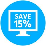 Computer Monitor icon on a round button - RoundSeries N34