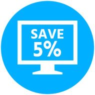 Computer Monitor icon on a round button - RoundSeries N36