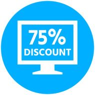 Computer Monitor icon on a round button - RoundSeries N42