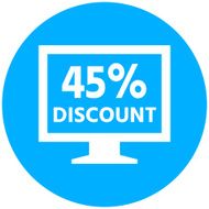 Computer Monitor icon on a round button - RoundSeries N48