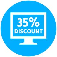 Computer Monitor icon on a round button - RoundSeries N50