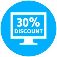 Computer Monitor icon on a round button - RoundSeries N51