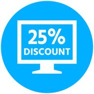 Computer Monitor icon on a round button - RoundSeries N52