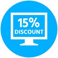 Computer Monitor icon on a round button - RoundSeries N54