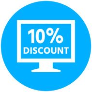 Computer Monitor icon on a round button - RoundSeries N55