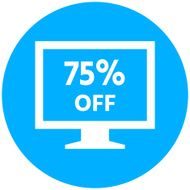Computer Monitor icon on a round button - RoundSeries N59