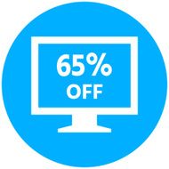 Computer Monitor icon on a round button - RoundSeries N60
