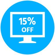 Computer Monitor icon on a round button - RoundSeries N65