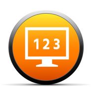 Computer Monitor icon on a round button - SimpleSeries N123