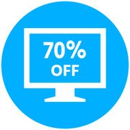 Computer Monitor icon on a round button - RoundSeries N70