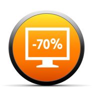 Computer Monitor icon on a round button - SimpleSeries N131