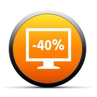 Computer Monitor icon on a round button - SimpleSeries N137
