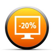 Computer Monitor icon on a round button - SimpleSeries N141