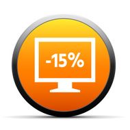 Computer Monitor icon on a round button - SimpleSeries N142