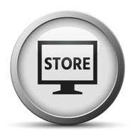 Computer Monitor icon on a silver button - SilverSeries N86