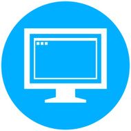 Computer Monitor icon on a round button - RoundSeries N97