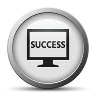 Computer Monitor icon on a silver button - SilverSeries N87