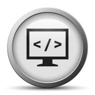 Computer Monitor icon on a silver button - SilverSeries N89