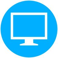 Computer Monitor icon on a round button - RoundSeries N100