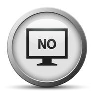 Computer Monitor icon on a silver button - SilverSeries N94