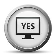 Computer Monitor icon on a silver button - SilverSeries N95
