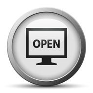Computer Monitor icon on a silver button - SilverSeries N101