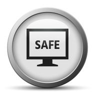 Computer Monitor icon on a silver button - SilverSeries N104