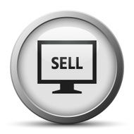 Computer Monitor icon on a silver button - SilverSeries N106
