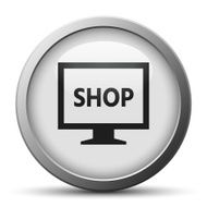 Computer Monitor icon on a silver button - SilverSeries N107