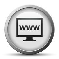 Computer Monitor icon on a silver button - SilverSeries N109