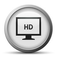 Computer Monitor icon on a silver button - SilverSeries N112
