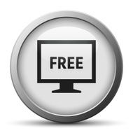 Computer Monitor icon on a silver button - SilverSeries N113