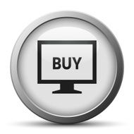 Computer Monitor icon on a silver button - SilverSeries N115
