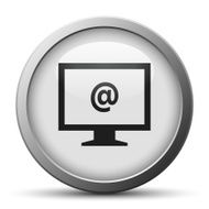 Computer Monitor icon on a silver button - SilverSeries N121