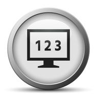 Computer Monitor icon on a silver button - SilverSeries N125