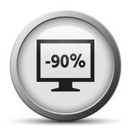 Computer Monitor icon on a silver button - SilverSeries N129