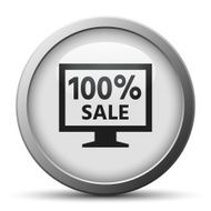 Computer Monitor icon on a silver button - SilverSeries N147