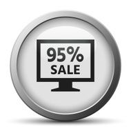 Computer Monitor icon on a silver button - SilverSeries N148
