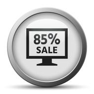 Computer Monitor icon on a silver button - SilverSeries N150