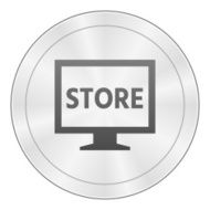 Computer Monitor icon on a round button - SharpSeries N85