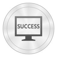 Computer Monitor icon on a round button - SharpSeries N86