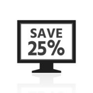 Computer Monitor icon on a white background - PrimeSeries N33