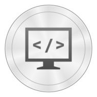 Computer Monitor icon on a round button - SharpSeries N88