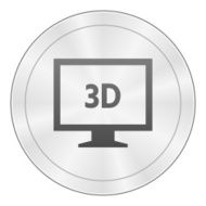 Computer Monitor icon on a round button - SharpSeries N90