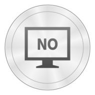 Computer Monitor icon on a round button - SharpSeries N93