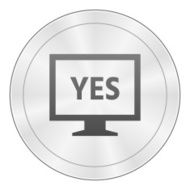 Computer Monitor icon on a round button - SharpSeries N94